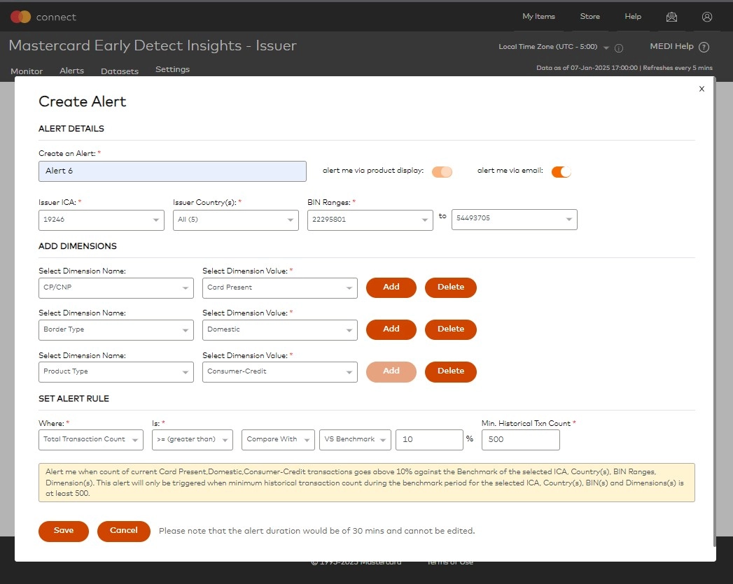 Create alert dashboard